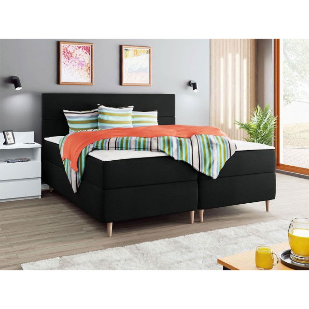 Επενδυμένο κρεβάτι Flo με στρώμα και ανώστρωμα-Mauro-180 x 200