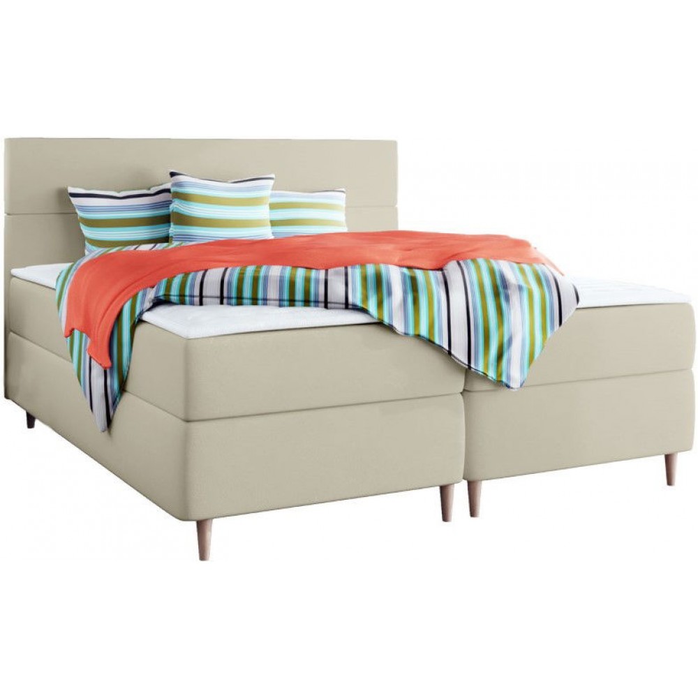 Επενδυμένο κρεβάτι Flo με στρώμα και ανώστρωμα-Mpez-140 x 200