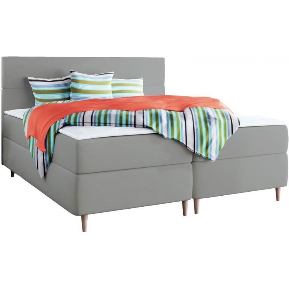 Επενδυμένο κρεβάτι Flo με στρώμα και ανώστρωμα-Gkri Anoixto-140 x 200