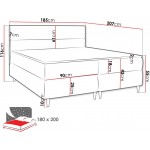 Επενδυμένο κρεβάτι Flo με στρώμα και ανώστρωμα-Gkri Anoixto-180 x 200