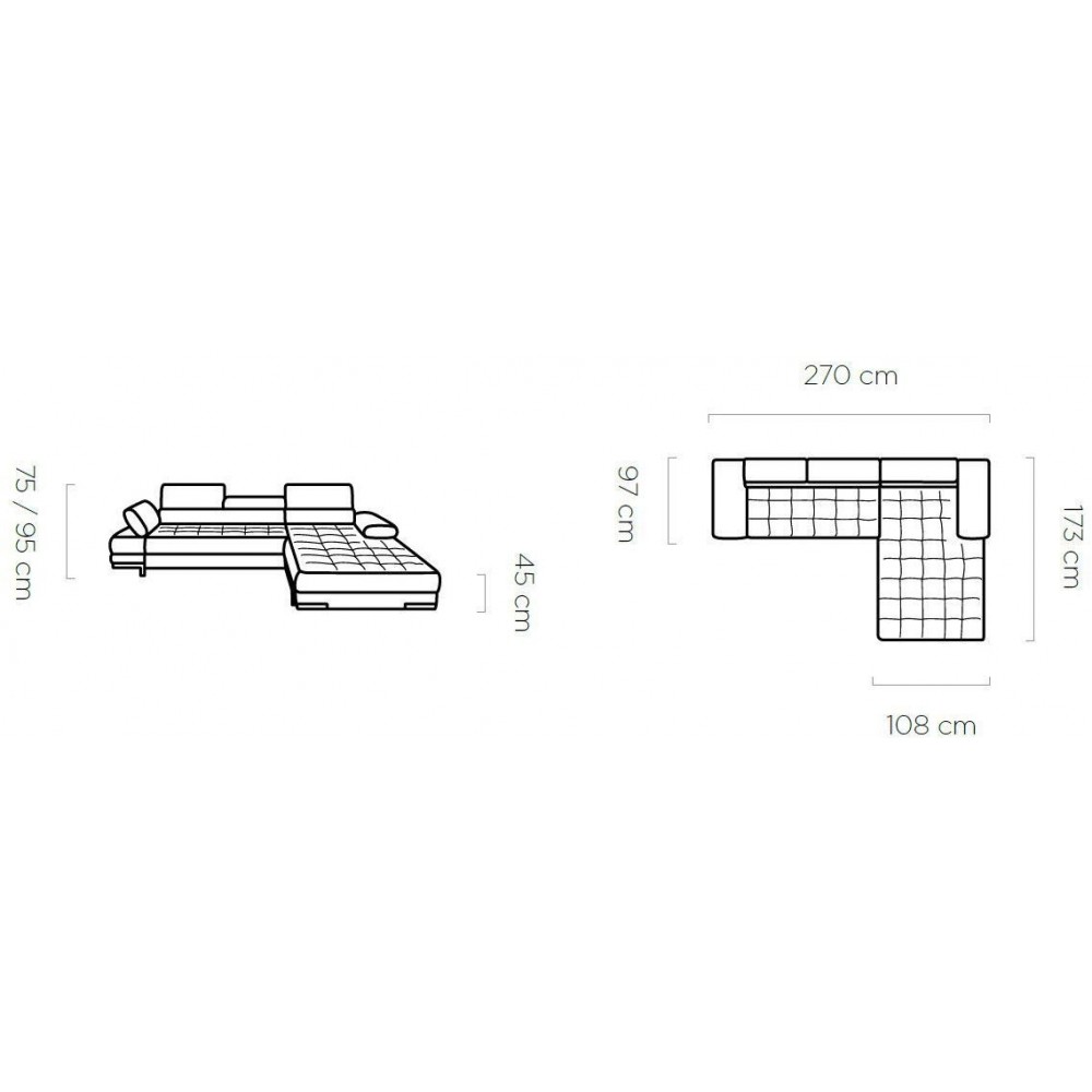 Γωνιακός καναπές Sapphire mini-Gkri-Αριστερή