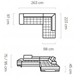 Γωνιακός καναπές Sapphire-Mple-Αριστερή