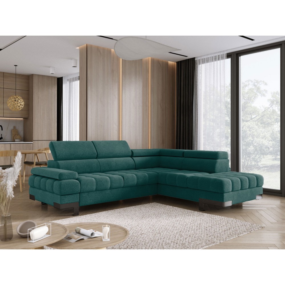 Γωνιακός καναπές Sapphire-Prasino-Δεξιά