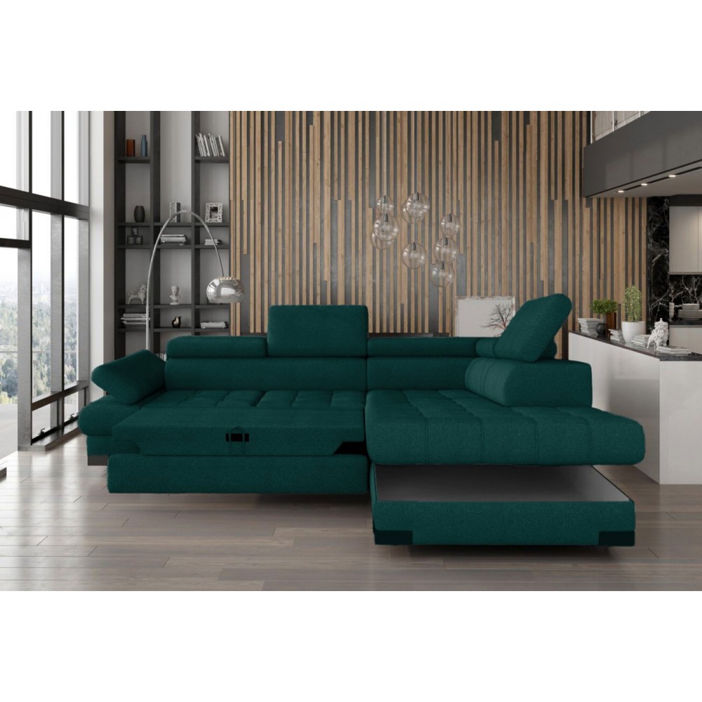 Γωνιακός καναπές Sapphire-Prasino-Δεξιά