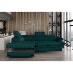 Γωνιακός καναπές Sapphire-Prasino-Αριστερή