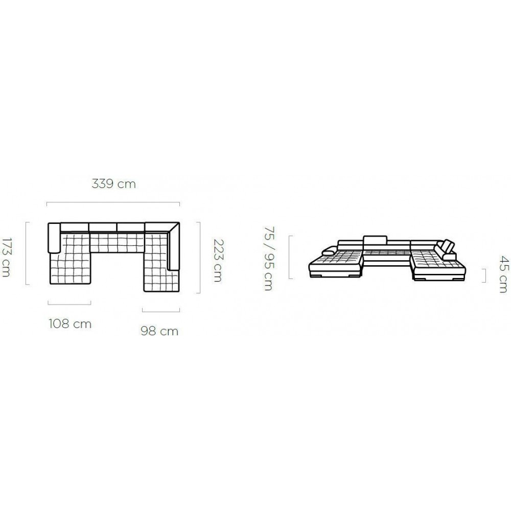 Γωνιακός καναπές Sapphire Plus-Moustardi-Δεξιά