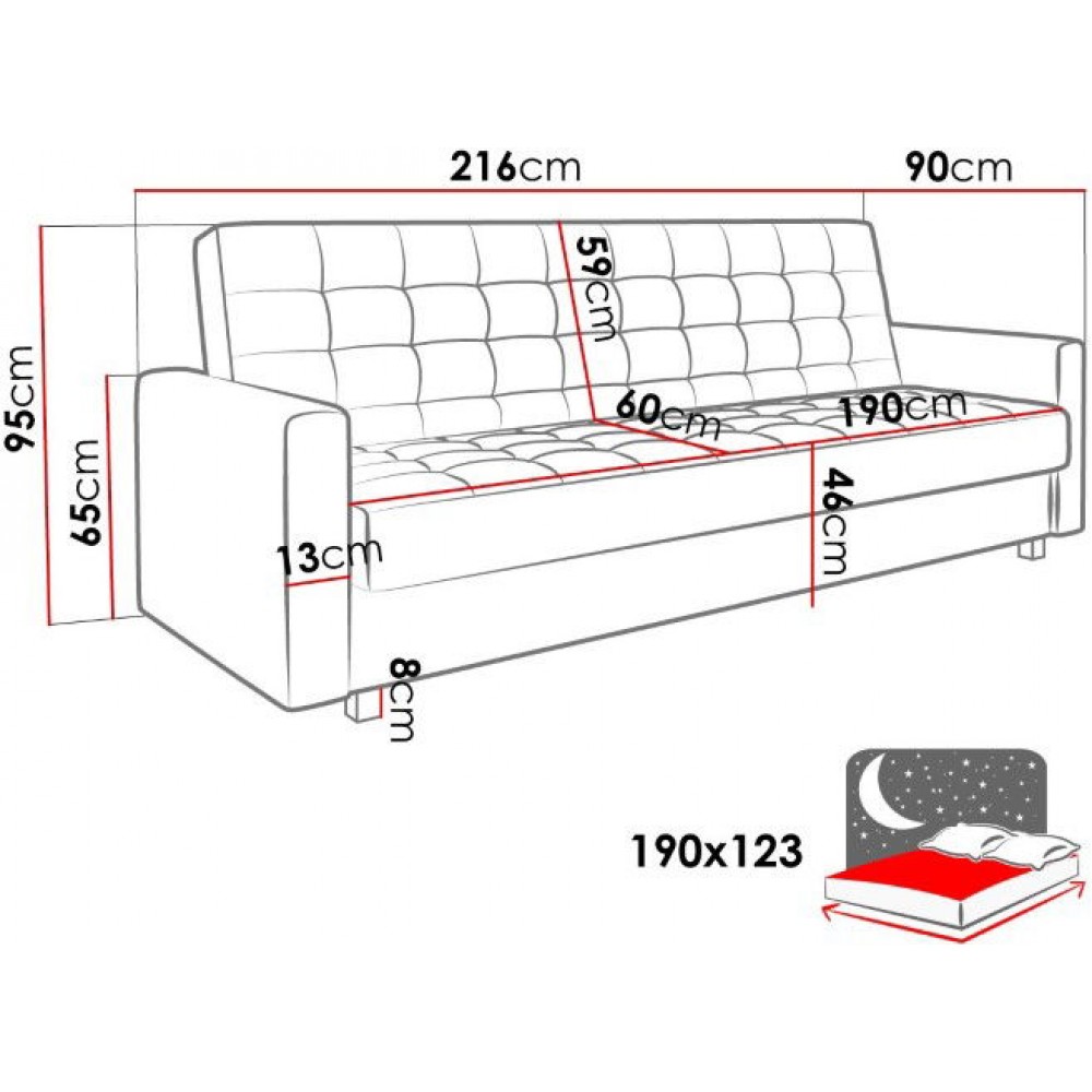 Καναπές-Κρεβάτι Hugo-Moustardi