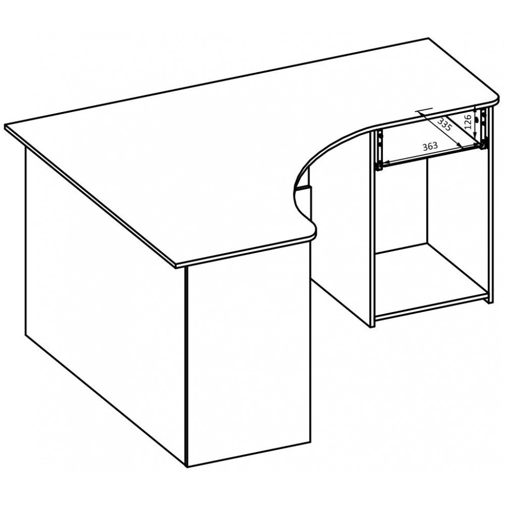 Γωνιακό γραφείο Cornetto-Leuko