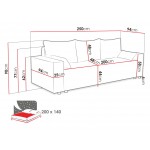 Καναπές Livorno τριθέσιος-Gkri