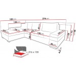 Γωνιακός καναπές Bangkok Mini-Sapio milo-Roz