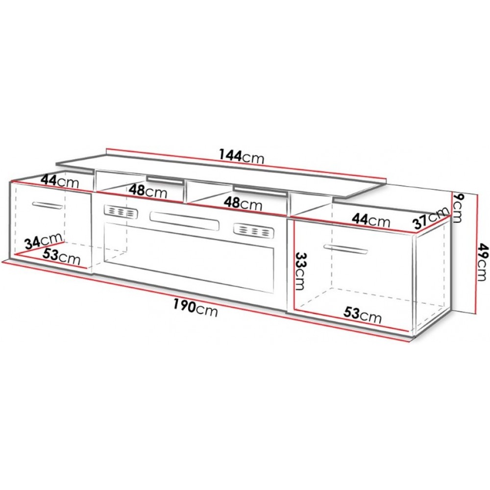 Έπιπλο τηλεόρασης Rova-Leuko