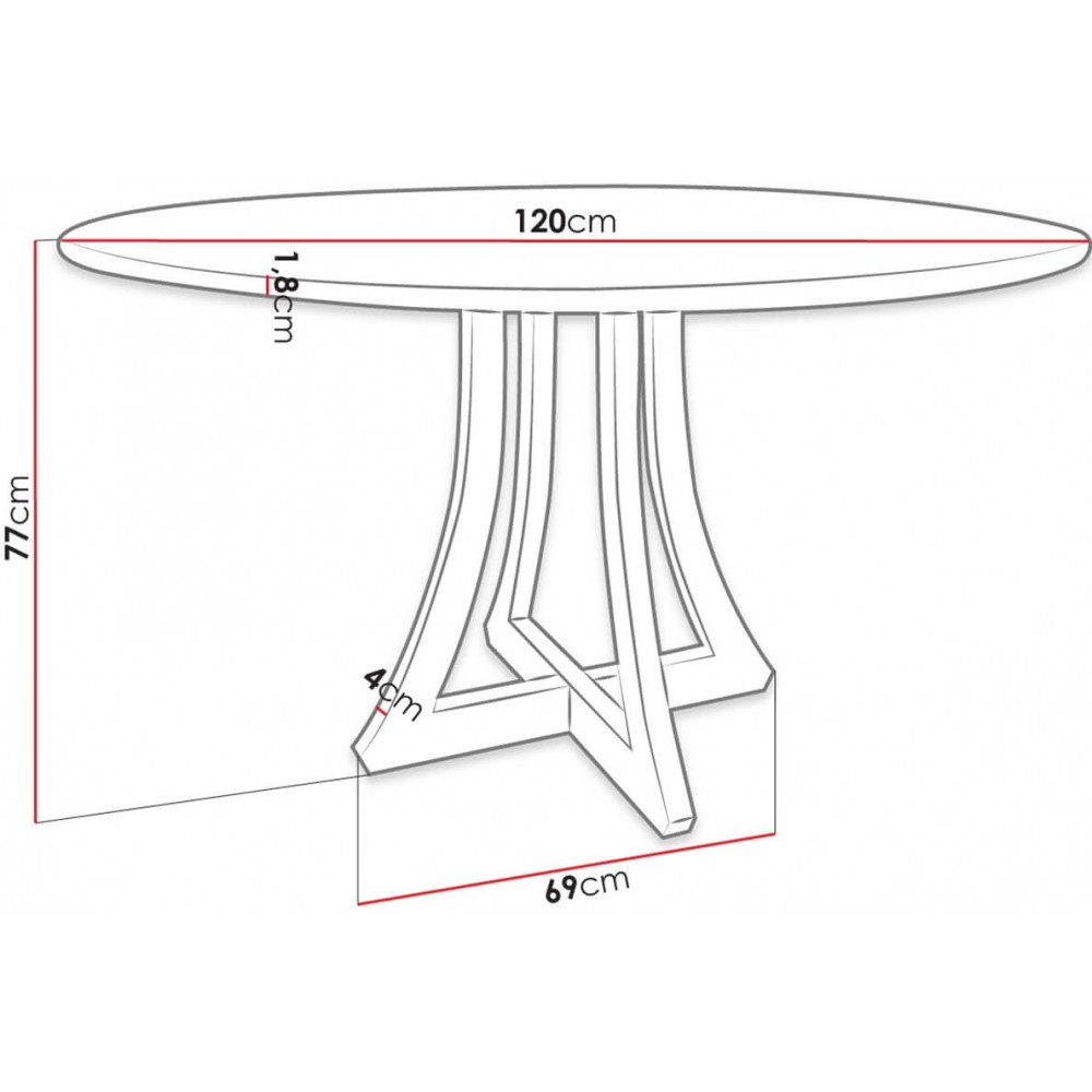 Τραπέζι Orion Fi 120-Leuko-Mauro