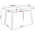 Τραπέζι Skandi 140 επεκτεινόμενο 140x80x76