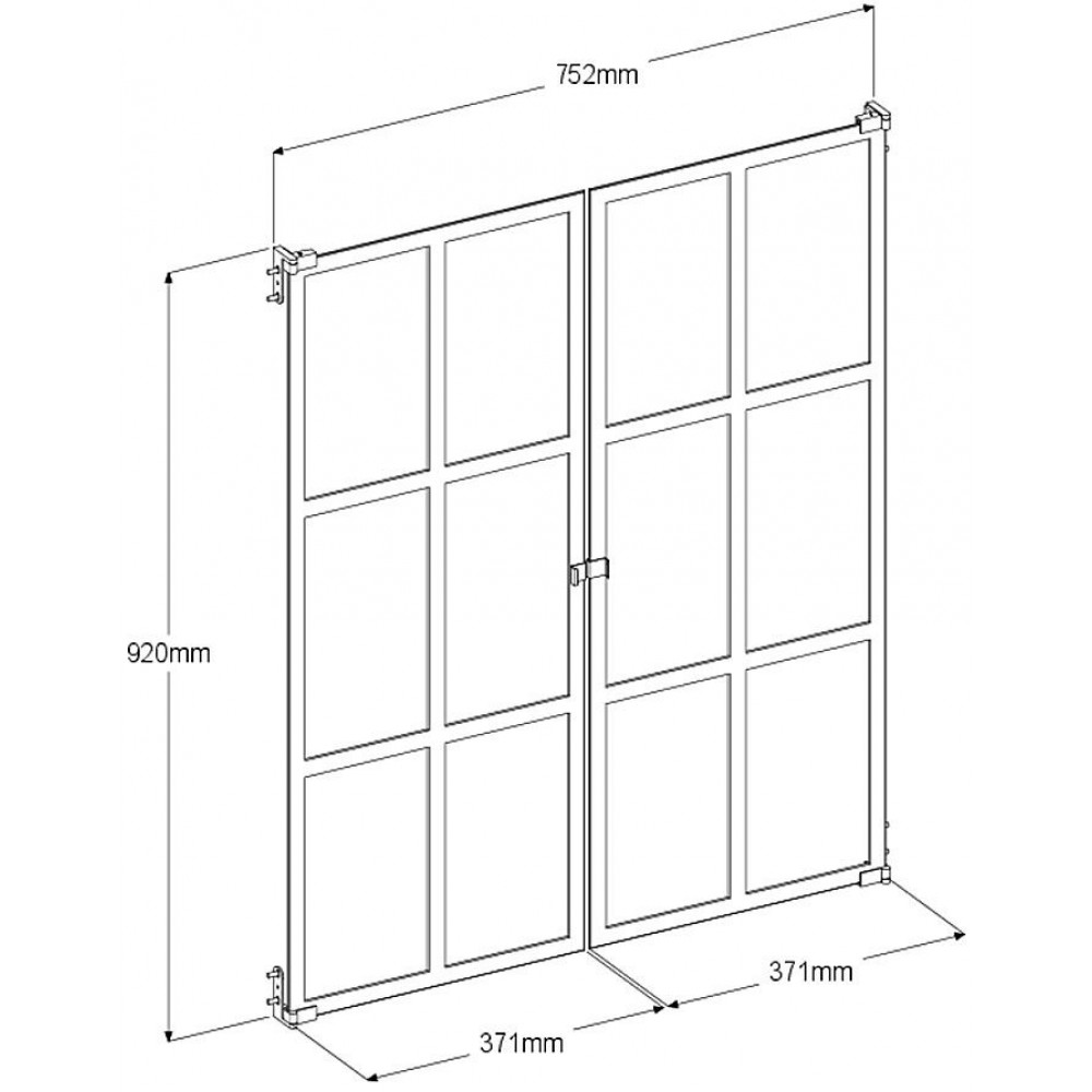 Σετ 2 Γυάλινες sq πόρτες βιβλιοθήκης Mayer