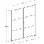 Σετ 2 Γυάλινες sq πόρτες βιβλιοθήκης Mayer