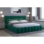 Επενδυμένο κρεβάτι Mercy-Prasino-140 x 200