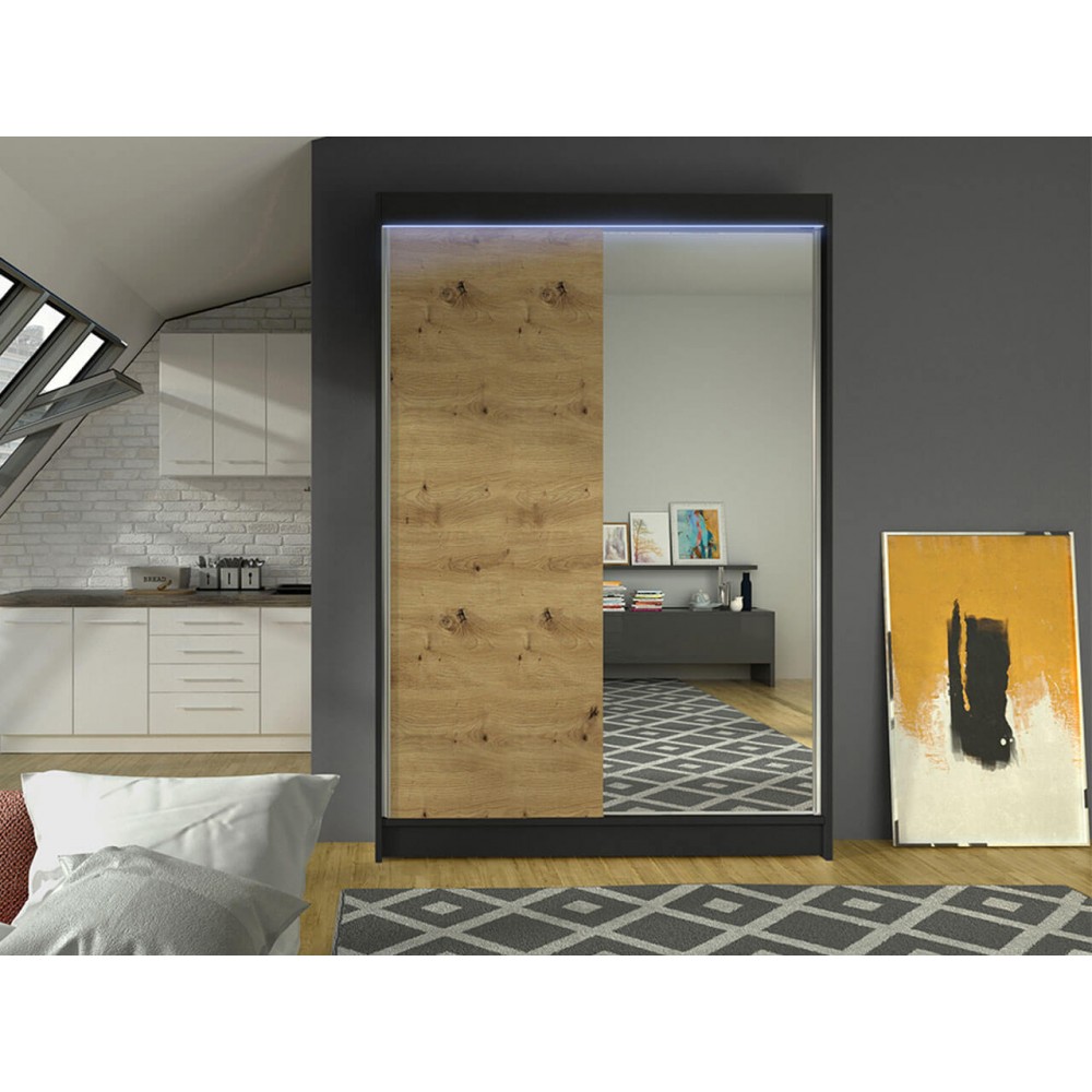 Ντουλάπα Lino Συρόμενη-Fusiko-Mavro