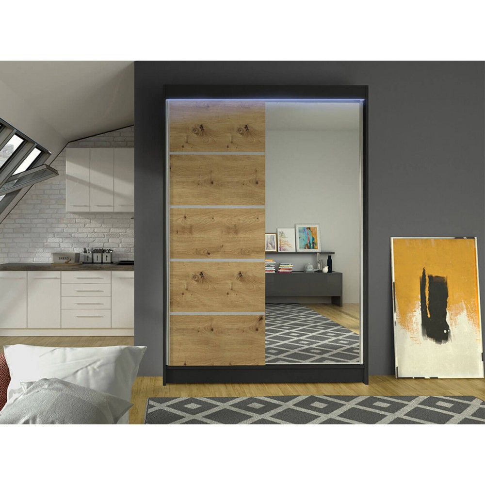 Ντουλάπα Lino III Συρόμενη-Fusiko-Mavro