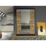 Ντουλάπα Lino V Συρόμενη-Fusiko-Mavro