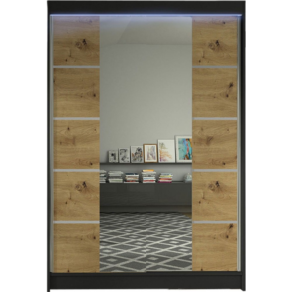 Ντουλάπα Lino V Συρόμενη-Fusiko-Mavro