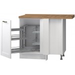 Επιδαπέδιο γωνιακό ντουλάπι Tahoma R-UG-1KMC-Λευκό ματ-Αριστερά