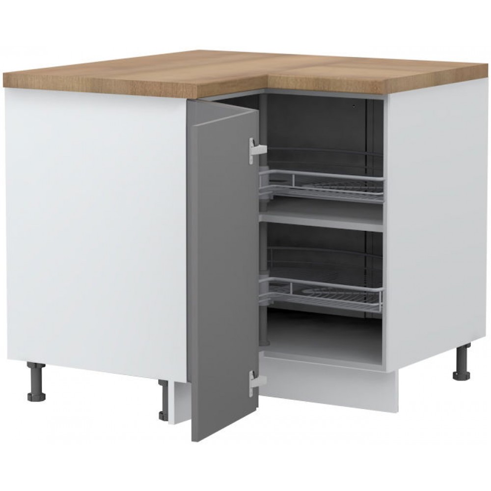 Επιδαπέδιο γωνιακό ντουλάπι Tahoma R-UG-2KZA-Γραφίτης