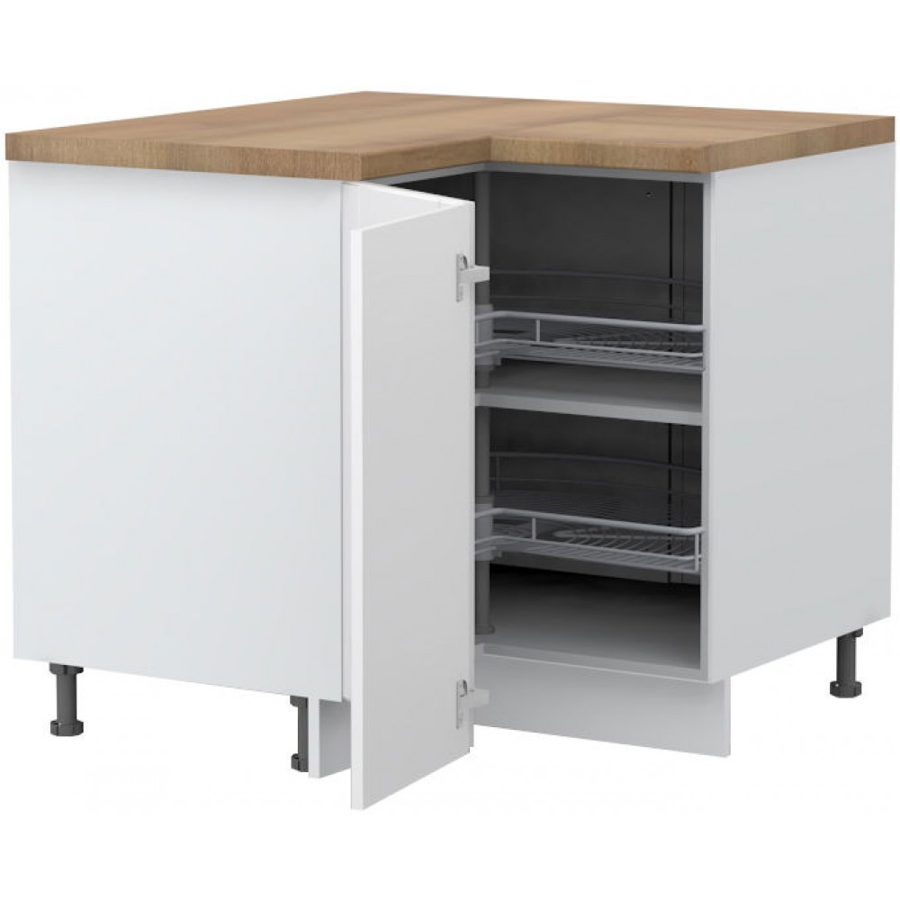 Επιδαπέδιο γωνιακό ντουλάπι Tahoma R-UG-2KZA-Λευκό ματ