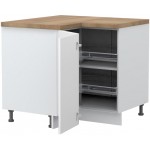 Επιδαπέδιο γωνιακό ντουλάπι Tahoma R-UG-2KZA-Λευκό ματ