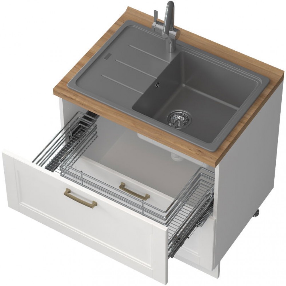 Επιδαπέδιο ντουλάπι νεροχύτη Tahoma R-80-2MZ-Λευκό ματ