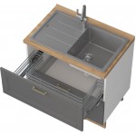 Επιδαπέδιο ντουλάπι νεροχύτη Tahoma R-90-2MZ-Γραφίτης