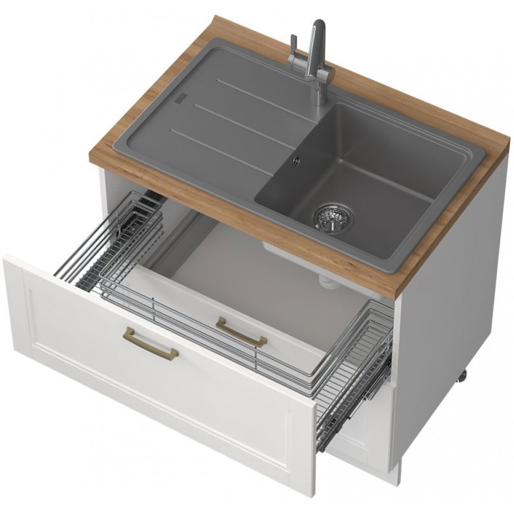 Επιδαπέδιο ντουλάπι νεροχύτη Tahoma R-90-2MZ-Λευκό ματ