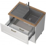 Επιδαπέδιο ντουλάπι νεροχύτη Tahoma R-90-2MZ-Λευκό ματ