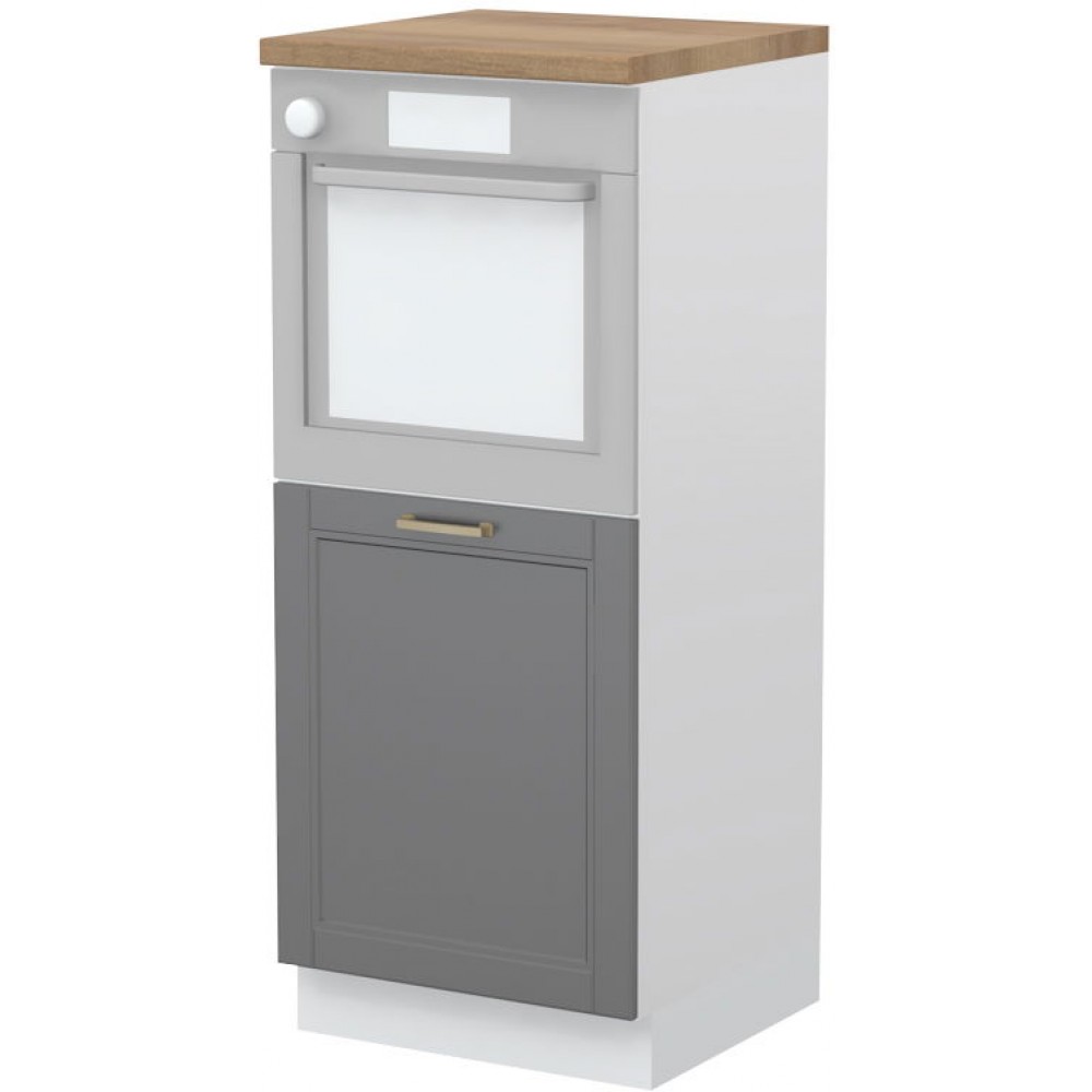 Επιδαπέδιο ντουλάπι φούρνου ψηλό Tahoma K14-60-1KR-Λευκό ματ - Γραφίτης