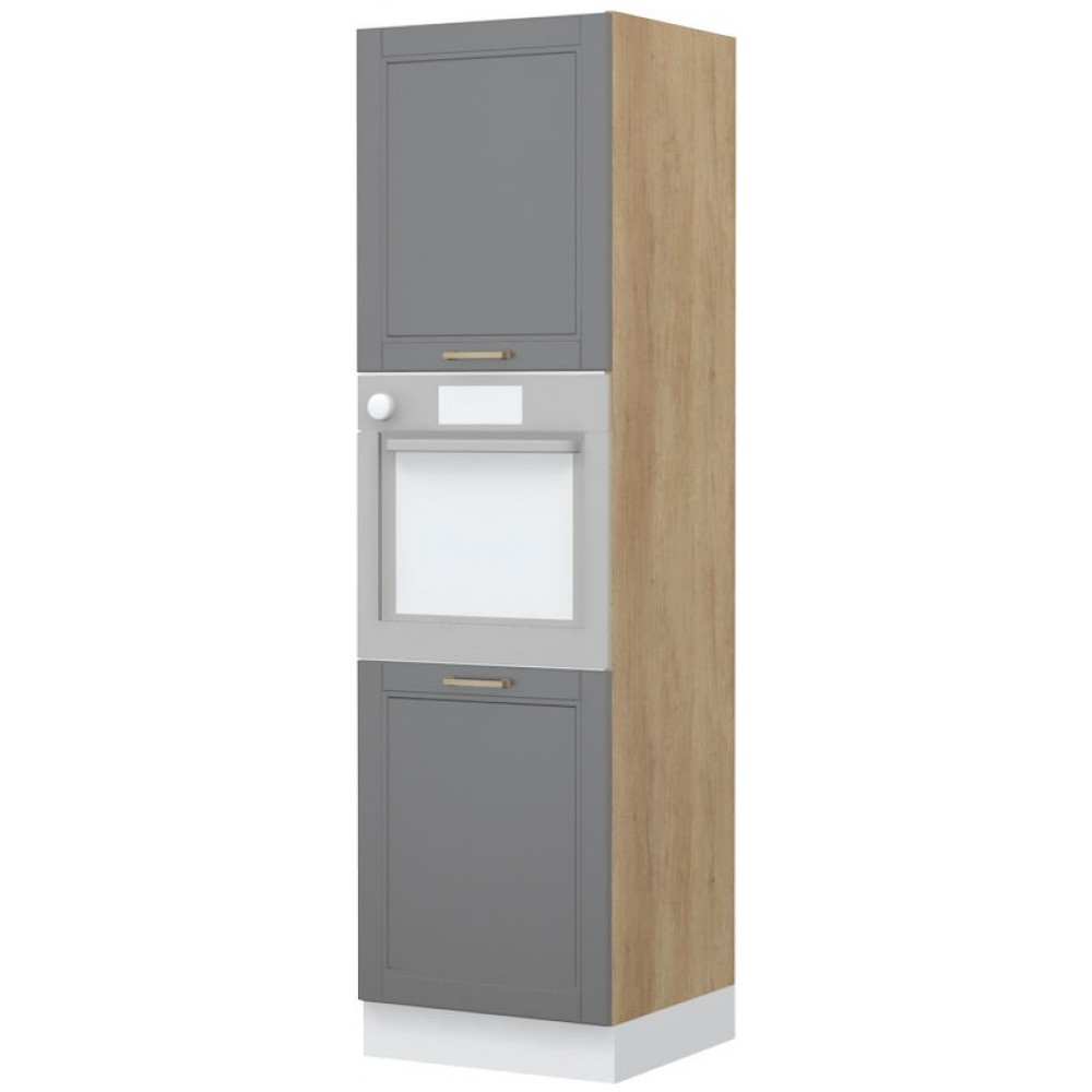 Επιδαπέδιο ντουλάπι φούρνου ψηλό Tahoma K21-60-2KR-Δρυς - Γραφίτης