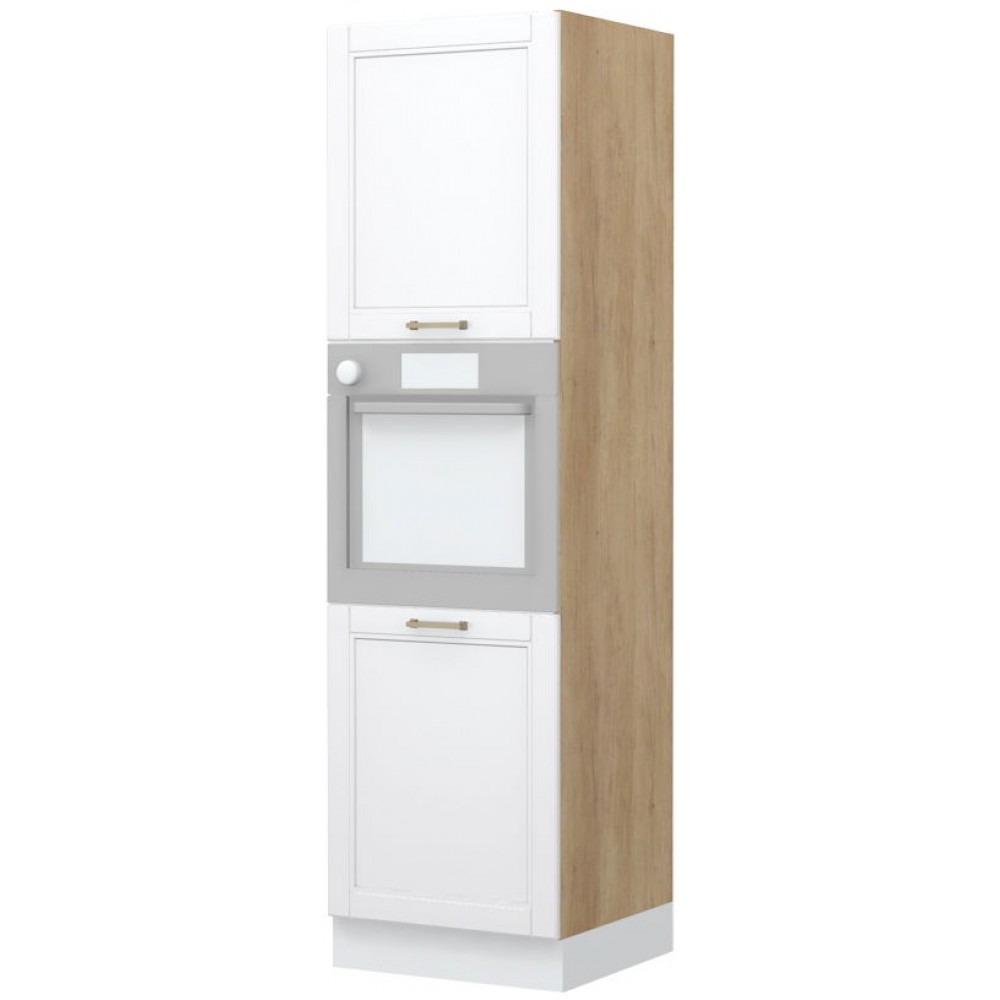 Επιδαπέδιο ντουλάπι φούρνου ψηλό Tahoma K21-60-2KR-Δρυς - Λευκό ματ