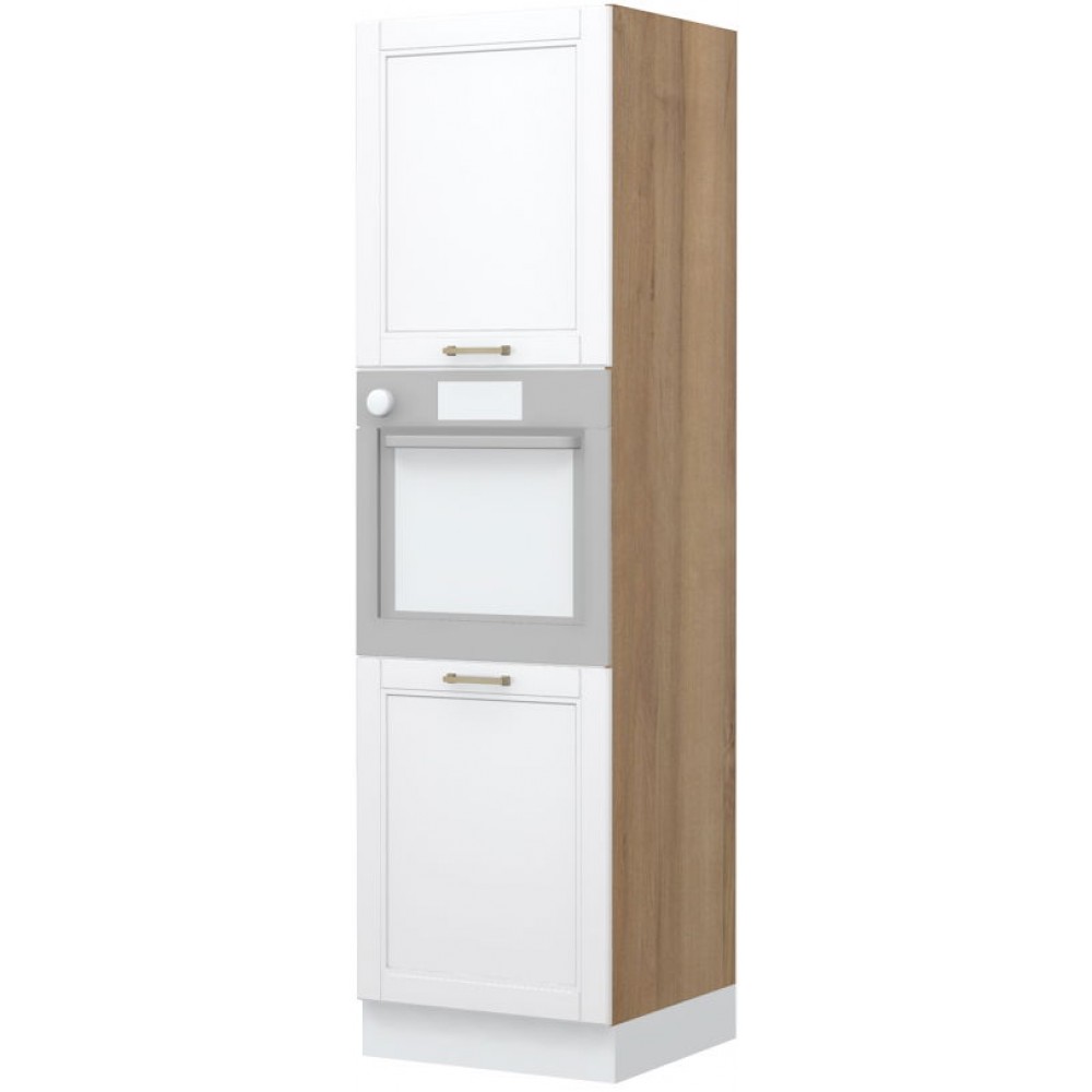 Επιδαπέδιο ντουλάπι φούρνου ψηλό Tahoma K21-60-2KR-Καρυδί - Λευκό ματ