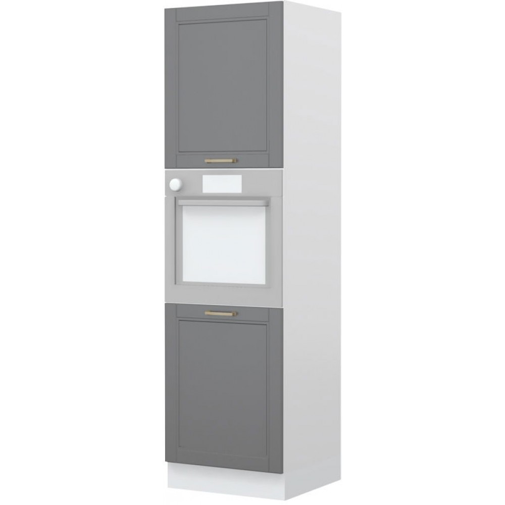 Επιδαπέδιο ντουλάπι φούρνου ψηλό Tahoma K21-60-2KR-Λευκό ματ - Γραφίτης