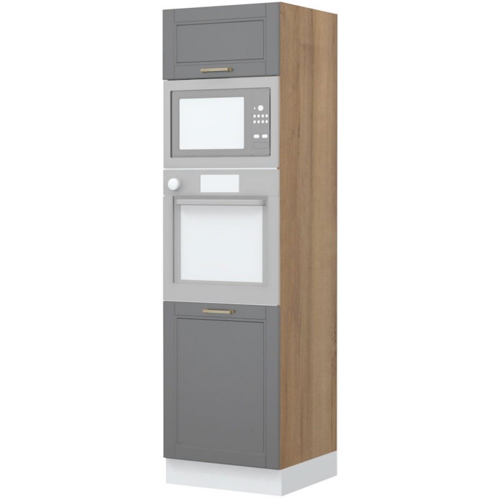 Επιδαπέδιο ντουλάπι φούρνου ψηλό Tahoma K21-60-2MB-Καρυδί - Γραφίτης