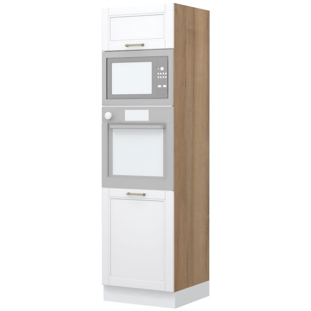 Επιδαπέδιο ντουλάπι φούρνου ψηλό Tahoma K21-60-2MB-Καρυδί - Λευκό ματ