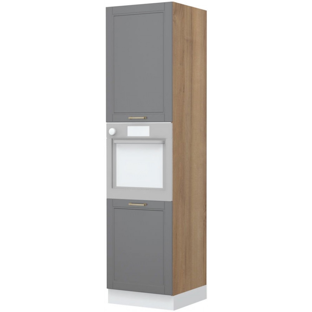 Επιδαπέδιο ντουλάπι φούρνου ψηλό Tahoma K23-60-2KR-Καρυδί - Γραφίτης