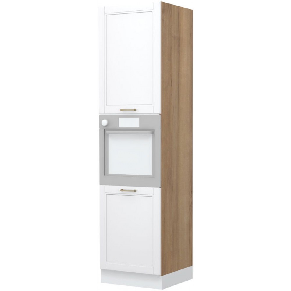 Επιδαπέδιο ντουλάπι φούρνου ψηλό Tahoma K23-60-2KR-Καρυδί - Λευκό ματ