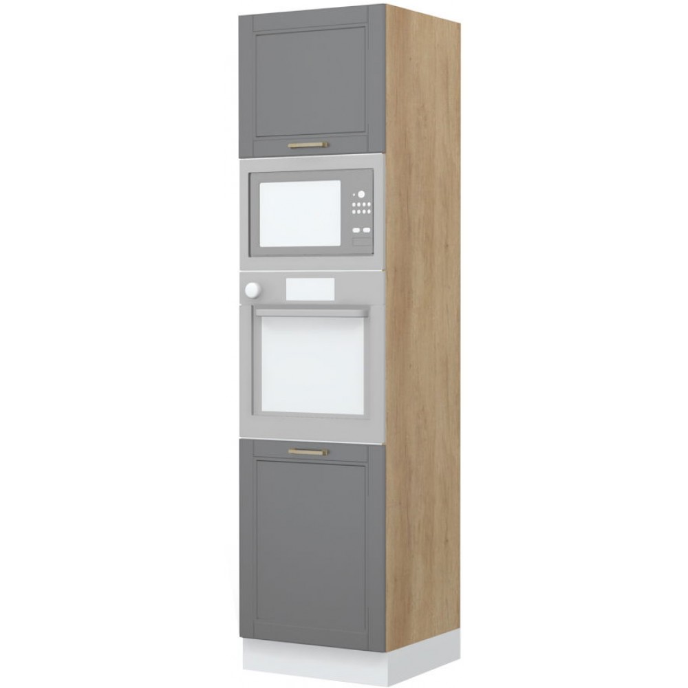 Επιδαπέδιο ντουλάπι φούρνου ψηλό Tahoma K23-60-2MB-Δρυς - Γραφίτης