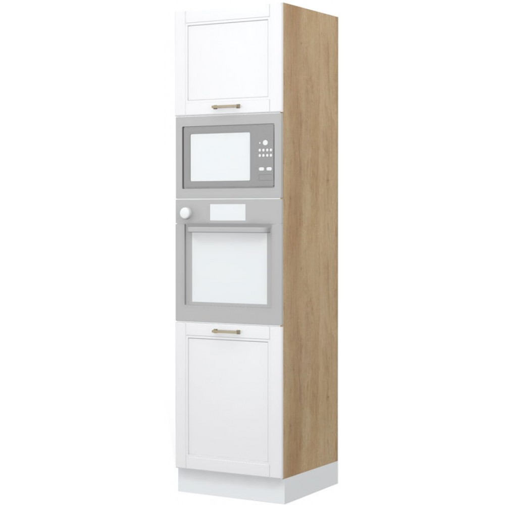 Επιδαπέδιο ντουλάπι φούρνου ψηλό Tahoma K23-60-2MB-Δρυς - Λευκό ματ