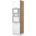 Επιδαπέδιο ντουλάπι φούρνου ψηλό Tahoma K23-60-2MB-Καρυδί - Λευκό ματ