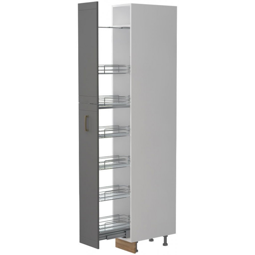 Επιδαπέδιο ντουλάπι ψηλό Tahoma K23-30-1KZ-Λευκό - Γραφίτης