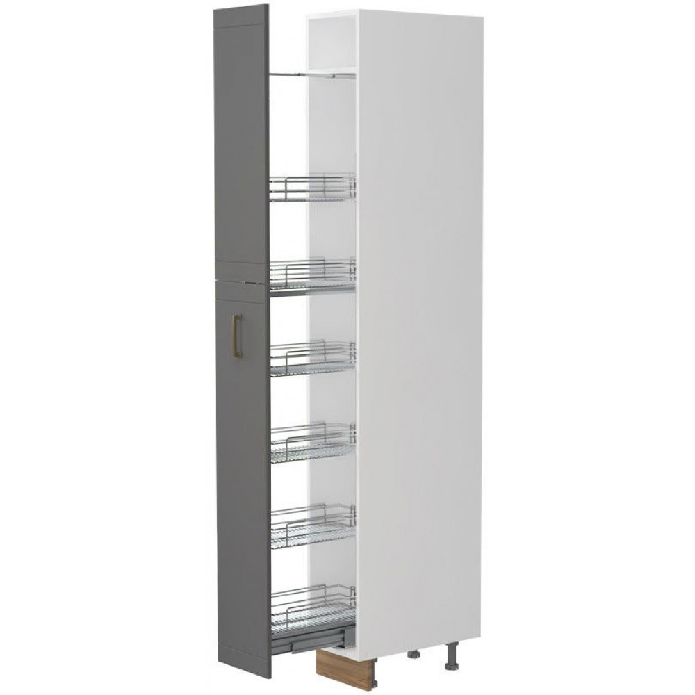 Επιδαπέδιο ντουλάπι ψηλό Tahoma K23-30-1KZ-Λευκό ματ - Γραφίτης