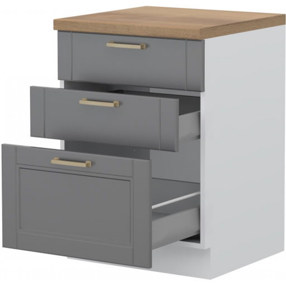 Επιδαπέδιο ντουλάπι Tahoma R-60-3MBOX-Γραφίτης