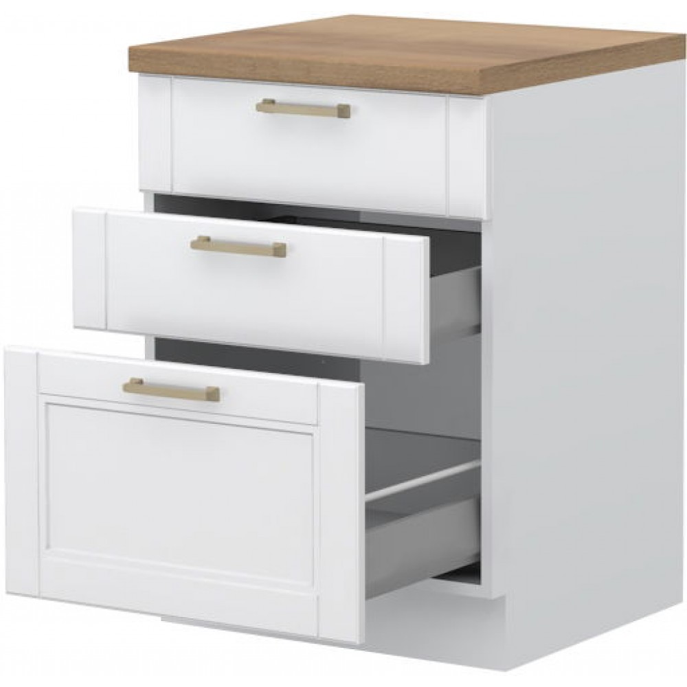 Επιδαπέδιο ντουλάπι Tahoma R-60-3MBOX-Λευκό ματ