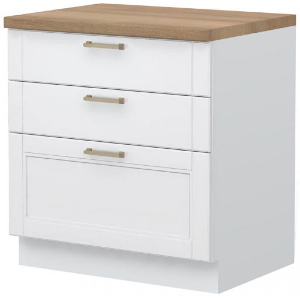 Επιδαπέδιο ντουλάπι Tahoma R-80-3F-Λευκό ματ