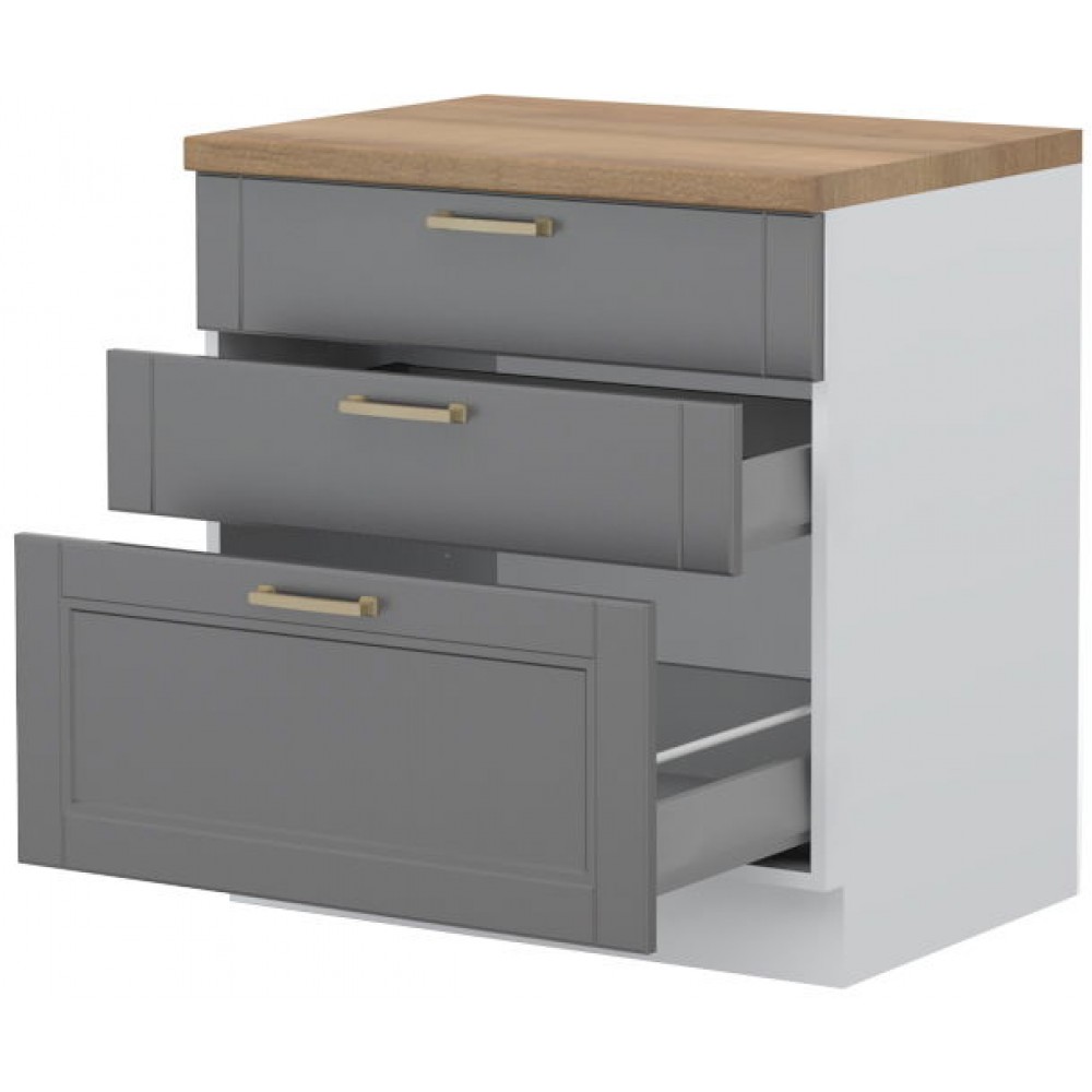 Επιδαπέδιο ντουλάπι Tahoma R-80-3MBOX-Γραφίτης